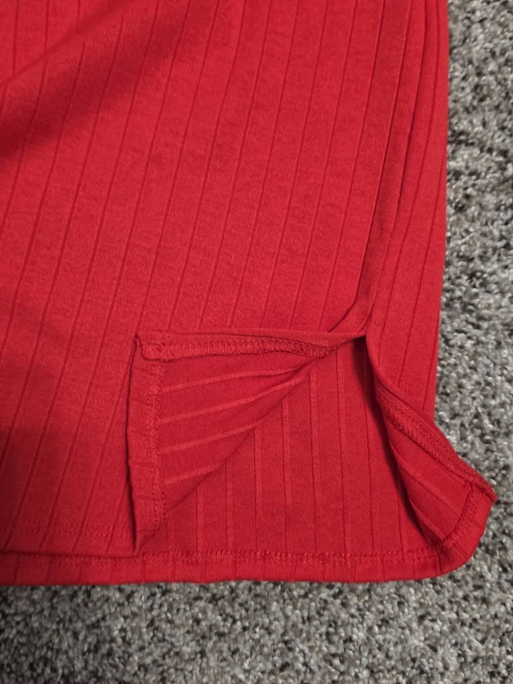 ANDREE BY UNIT Bright Red Ribbed Short Sleeve Pocket Tee 2X - Picture 6 of 6